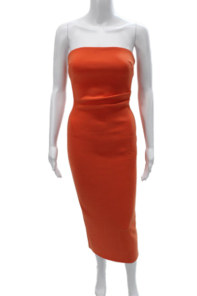 Bec & Bridge Womens Bodycon Orange Off the Shoulder Knee Length Dress Size 2