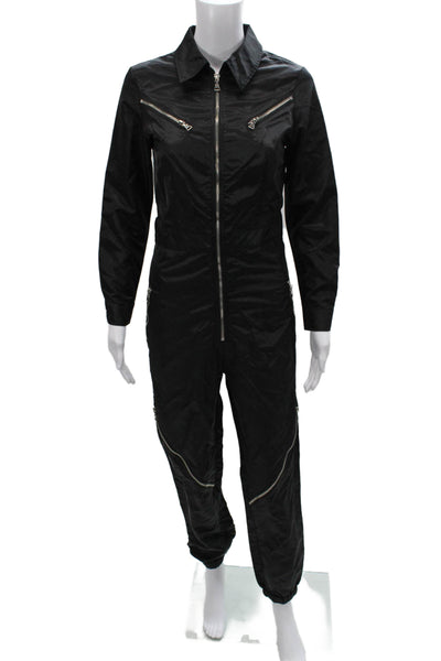 On Brand Studio Womens Black Utility Jumpsuit Long Sleeve Zip Size XS