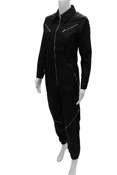 On Brand Studio Womens Black Utility Jumpsuit Long Sleeve Zip Size XS