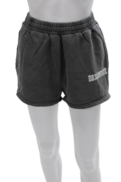 Ksubi Womens Gray Cotton Sweat Shorts Logo Size S