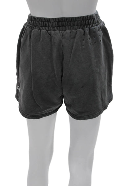 Ksubi Womens Gray Cotton Sweat Shorts Logo Size S