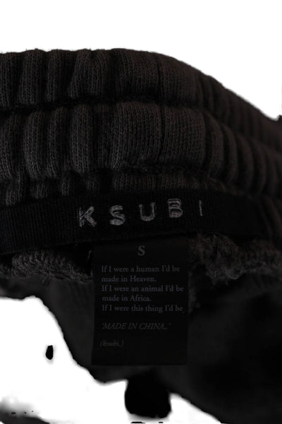 Ksubi Womens Gray Cotton Sweat Shorts Logo Size S