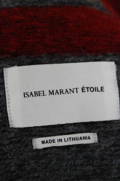 Isabel Marant Etoile Womens Basic Striped Wool Blend Zip Jacket Size 34