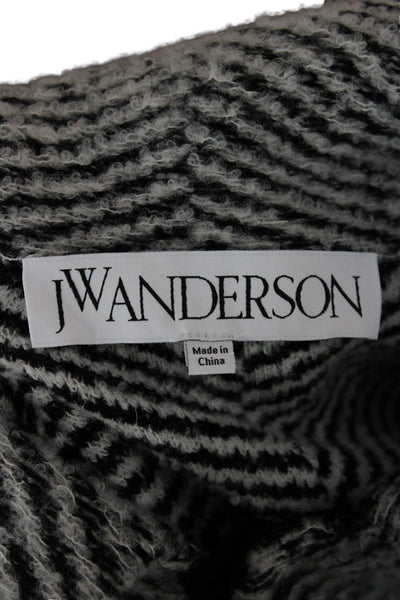 JW Anderson Womens Sweater Dress Black Chevron Collared Half Sleeve Size XL