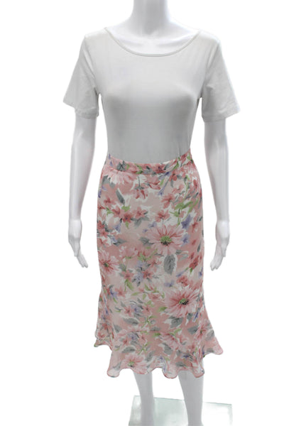 Alfred Dunner Womens Trumpet Skirt Long Multicolor Floral Polyester Zip Size 16