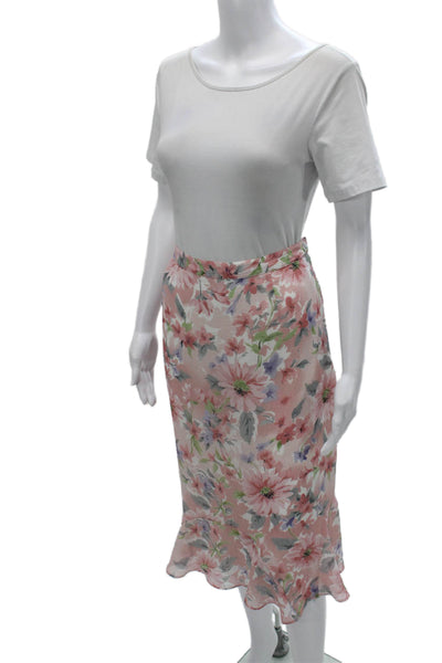 Alfred Dunner Womens Trumpet Skirt Long Multicolor Floral Polyester Zip Size 16