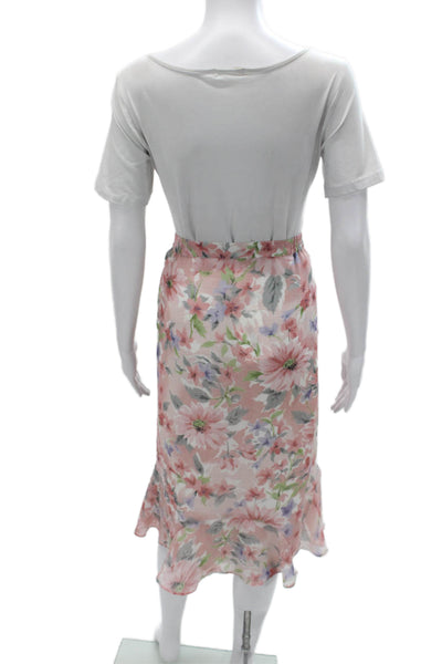 Alfred Dunner Womens Trumpet Skirt Long Multicolor Floral Polyester Zip Size 16