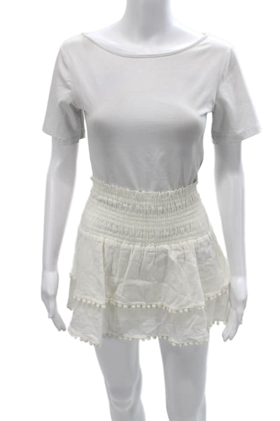 Apiece Apart Womens Mini Skirt Ivory Cotton Size 0
