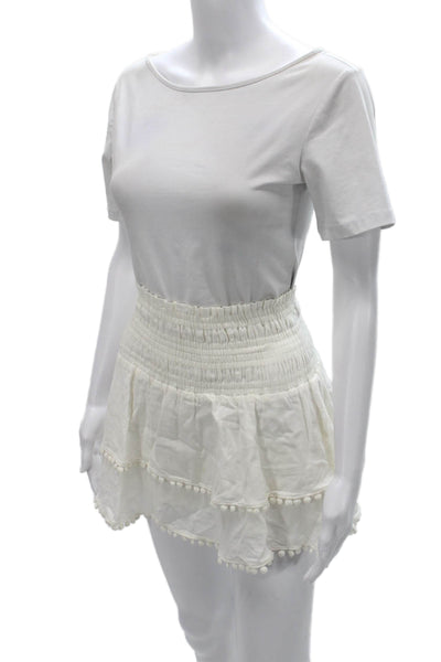 Apiece Apart Womens Mini Skirt Ivory Cotton Size 0