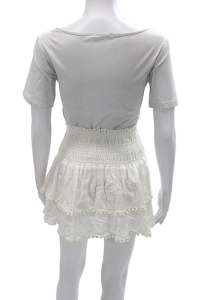 Apiece Apart Womens Mini Skirt Ivory Cotton Size 0