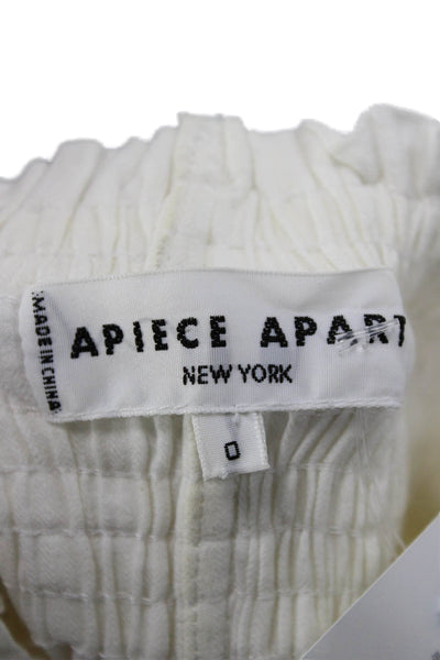 Apiece Apart Womens Mini Skirt Ivory Cotton Size 0