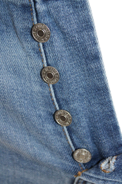 Re/Done Womens Straight Blue Jeans Mid Rise Cotton Blend Size 24