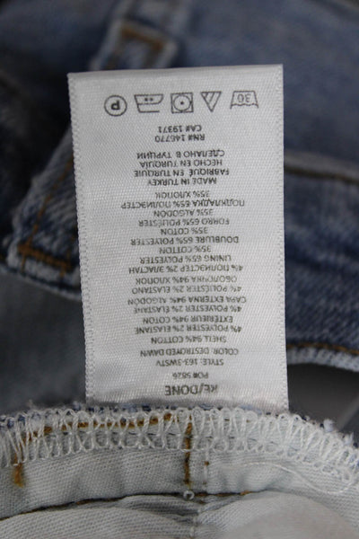Re/Done Womens Straight Blue Jeans Mid Rise Cotton Blend Size 24