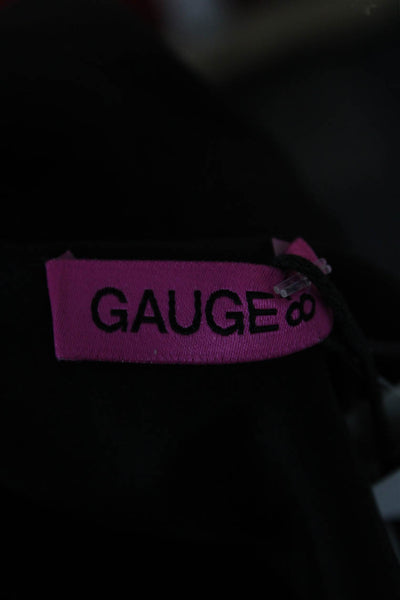 GAUGE81 Womens Cropped Collared Blouse Black Long Sleeve Size XS
