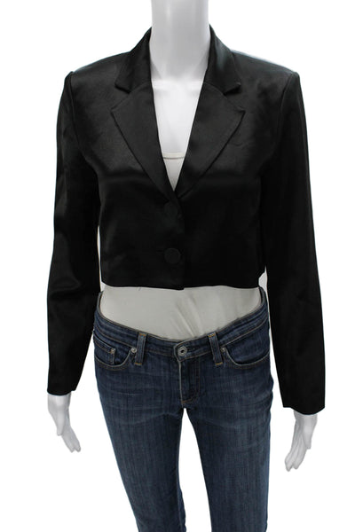 Sylc Womens Basic Jacket Black Button Long Sleeve 77% Acetate Size S