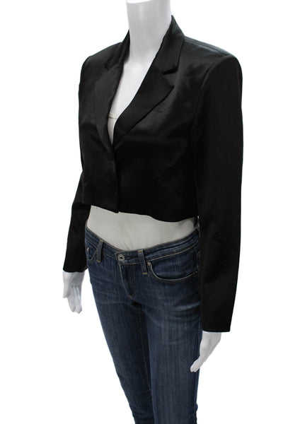 Sylc Womens Basic Jacket Black Button Long Sleeve 77% Acetate Size S