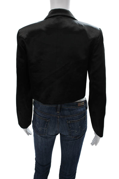 Sylc Womens Basic Jacket Black Button Long Sleeve 77% Acetate Size S