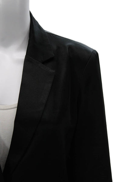 Sylc Womens Blazer Black Acetate Button Long Sleeve Size S
