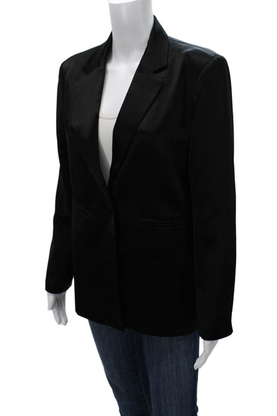 Sylc Womens Blazer Black Acetate Button Long Sleeve Size S
