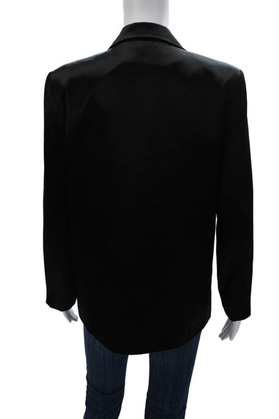 Sylc Womens Blazer Black Acetate Button Long Sleeve Size S