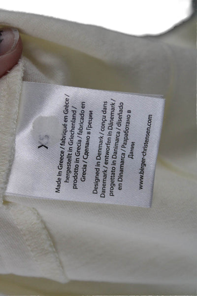 ROTATE Women Basic T-Shirt White Organic Cotton Short Sleeve Crew Neck Size XS