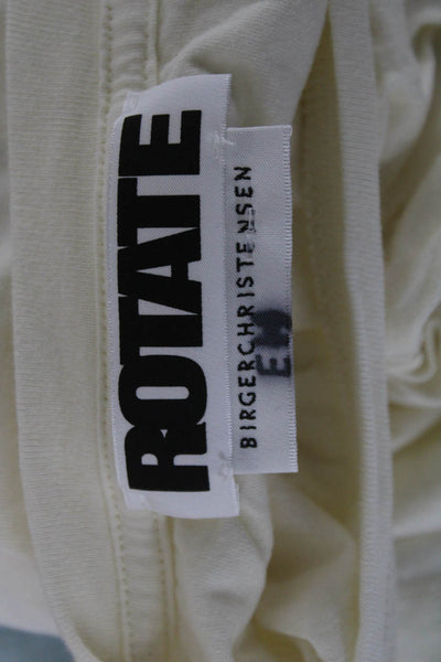 ROTATE Women Basic T-Shirt White Organic Cotton Short Sleeve Crew Neck Size XS
