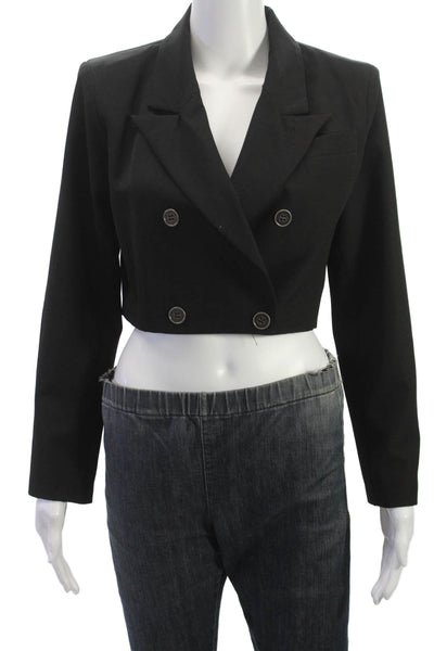 Danielle Guizio Women Basic Jacket Black Polyester Long Sleeve Size M