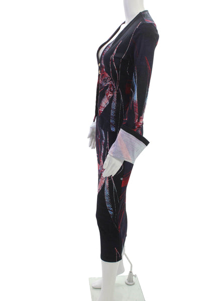 Louisa Ballou Womens Skirt Suit Multicolor Floral Size M