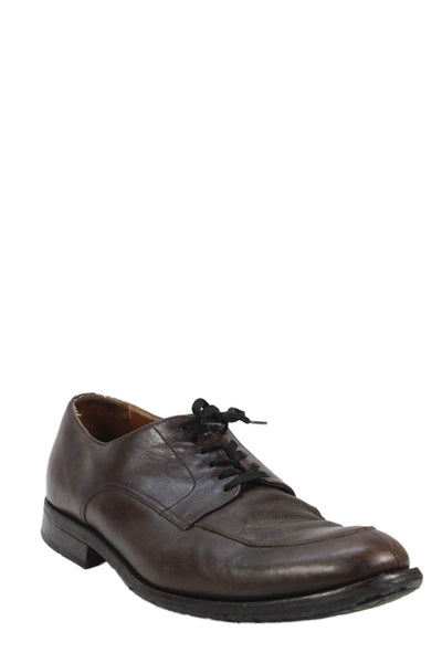 Barneys New York Mens Leather Lace Up Oxford Shoes Walnut Brown Size 11
