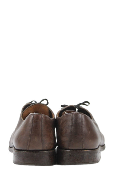 Barneys New York Mens Leather Lace Up Oxford Shoes Walnut Brown Size 11