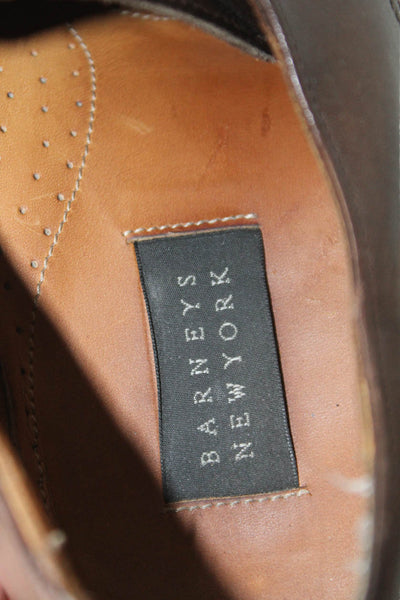 Barneys New York Mens Leather Lace Up Oxford Shoes Walnut Brown Size 11