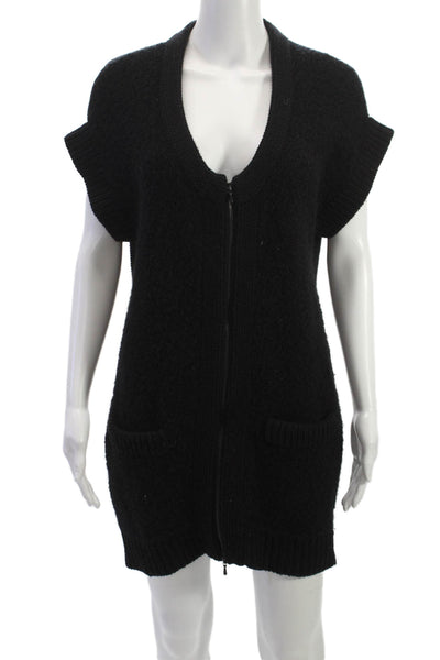3.1 Phillip Lim Women Full Zip Sweater Black Merino Cashmere Size M