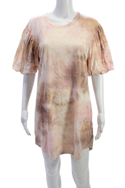 ALC Womens T-Shirt Dress Multicolor Tie Dye Cotton Half Sleeve Size XL
