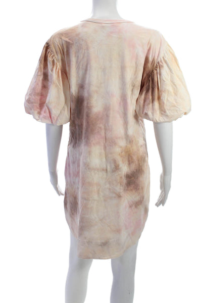 ALC Womens T-Shirt Dress Multicolor Tie Dye Cotton Half Sleeve Size XL