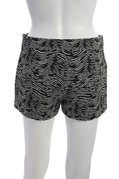 Derek Lam Womens Hot Pants Black Animal Print Polyester Zip Size 0