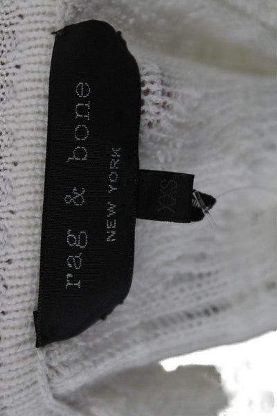 Rag & Bone Womens V-Neck Pullover Sweater White Size 2XS