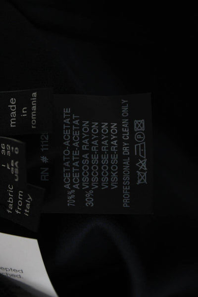 Derek Lam Womens Basic Colorblock Acetate Blouse 3/4 Sleeve Blue Size 0