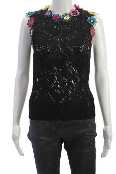Mary Katrantzou Women Basic Floral Viscose High Neck Sleeveless Tank Size 6