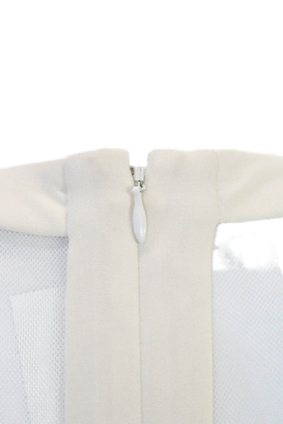 Rag & Bone Women Basic Tank Ivory Triacetate Round Neck Sleeveless Zip Size 0