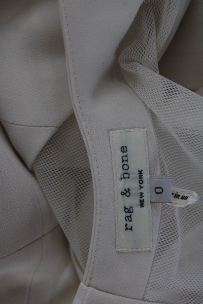Rag & Bone Women Basic Tank Ivory Triacetate Round Neck Sleeveless Zip Size 0