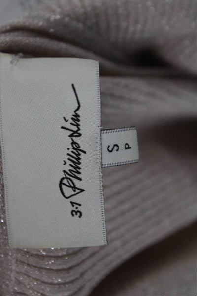 3.1 Phillip Lim Womens Cropped Tank Beige Scoop Neck Viscose Size S