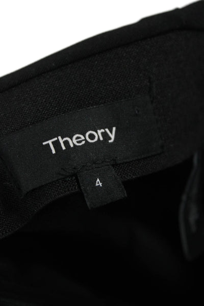 Theory Womens Ankle Pants Black Zip Size 4