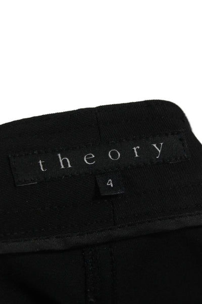 Theory Womens Dress Pants Black Button Size 4