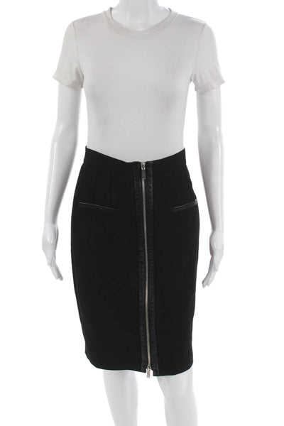 Barbara Bui Women Black Straight Pencil Skirt Knee Length Polyester Zip Size 38