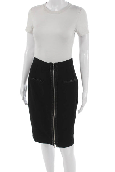 Barbara Bui Women Black Straight Pencil Skirt Knee Length Polyester Zip Size 38