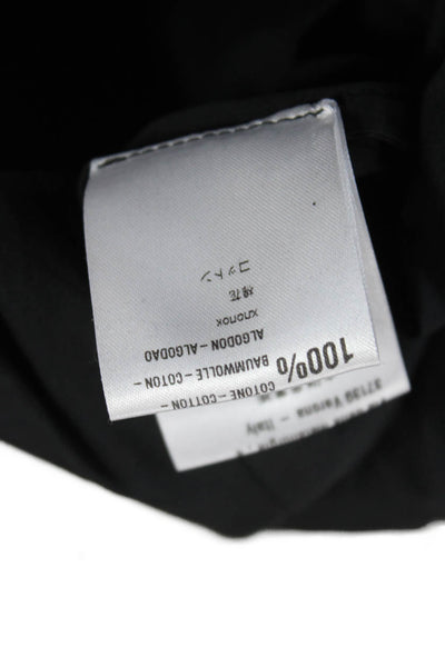 Tela Women Basic Black Blouse Long Sleeve Round Neck Cotton Size S