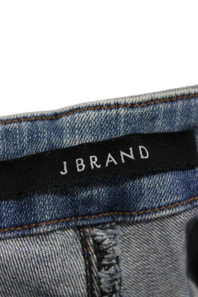 J Brand Womens Skinny Jeans High Rise Cotton Blue Button Size 24