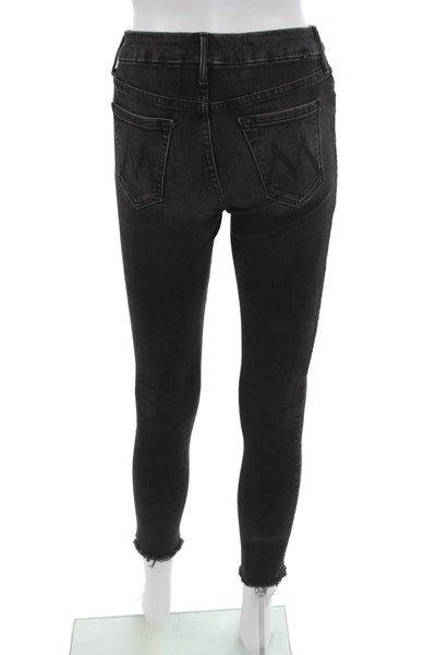 Mother Womens Skinny Black Jeans High Rise Button Fly Size 25