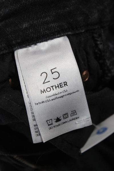 Mother Womens Skinny Black Jeans High Rise Button Fly Size 25