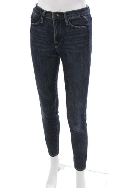 Frame Women Skinny Jeans Blue High Rise Button Size 25